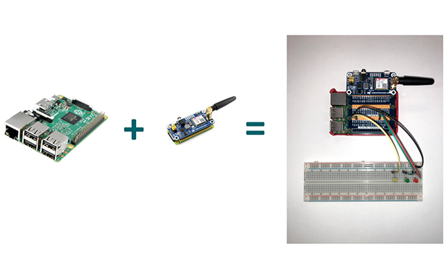 Implementación con Rasbperry Pi y módulo GSM de Stack SMS IoT.