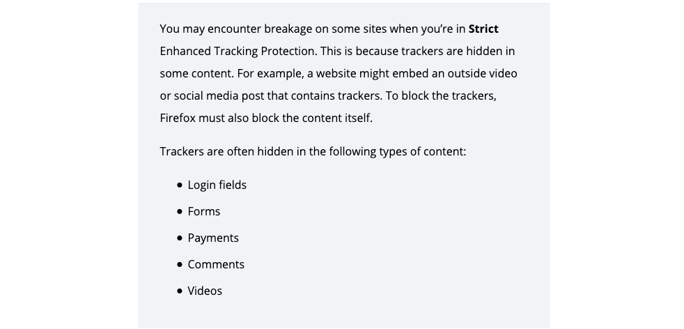 Aviso modo estricto Firefox