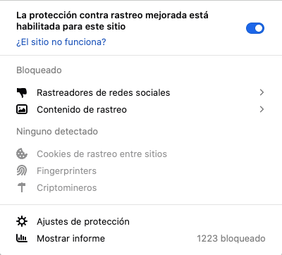 Protección contra rastreo en Firefox