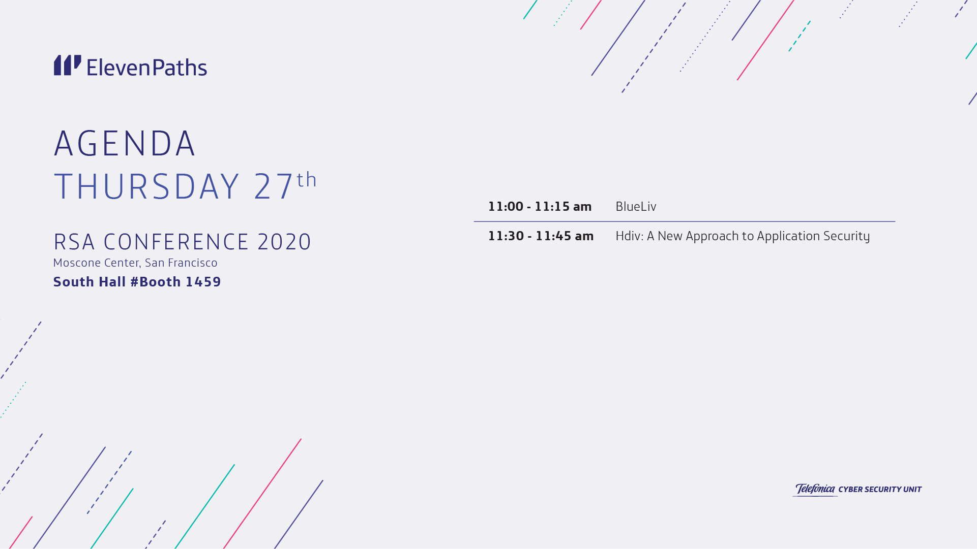   Agenda ElevenPaths jueves 27 RSA Conference  