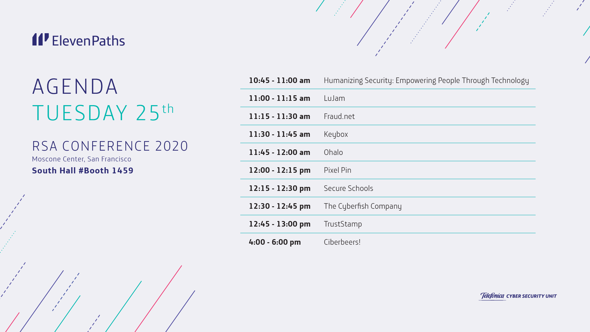   Agenda ElevenPaths martes 25 RSA Conference  