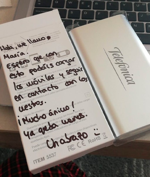 Dedicatoria powebank Telefónica