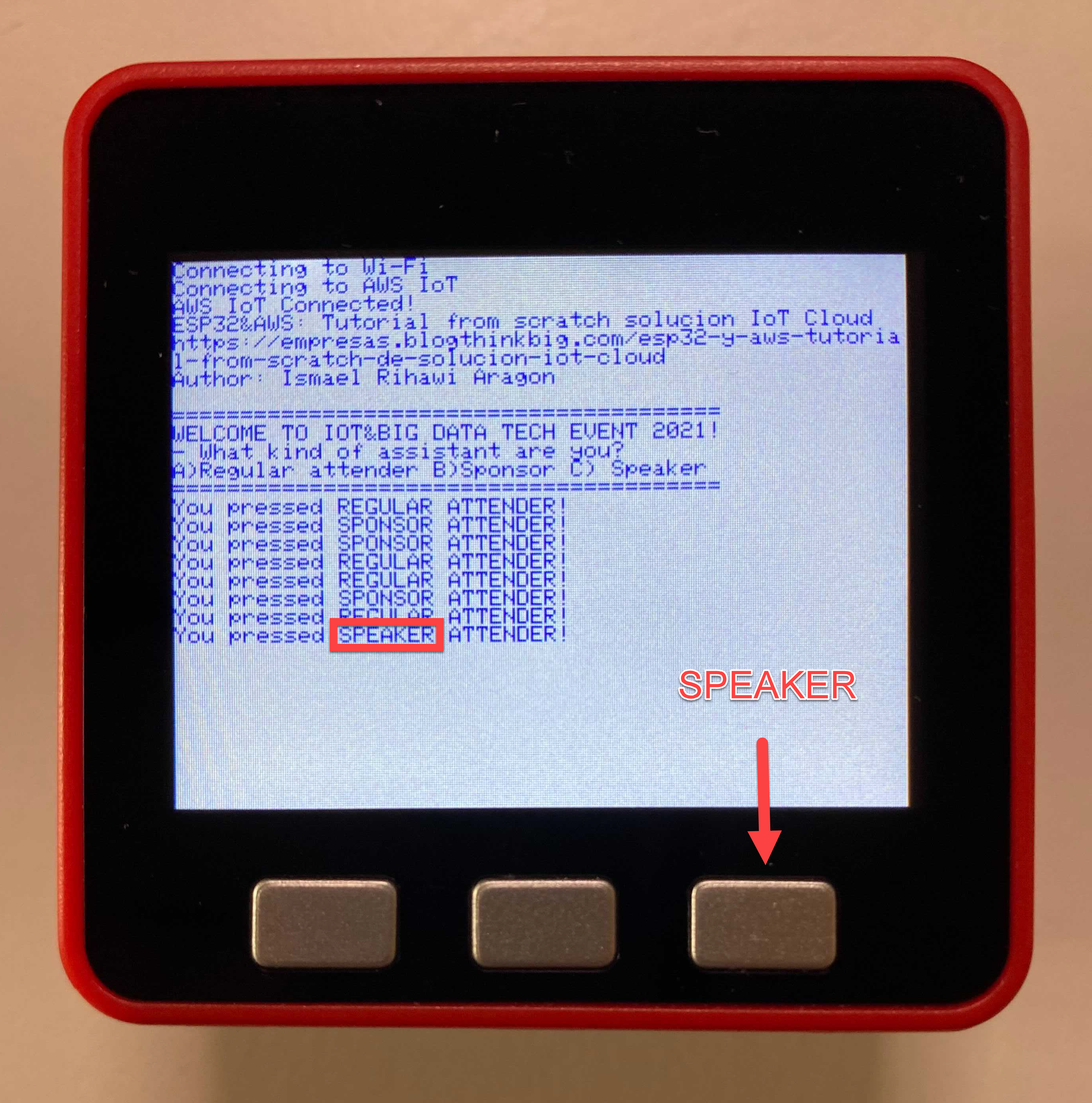 Figura 15. Primer speaker dado de alta en la solución IoT Cloud desde M5Stack.
