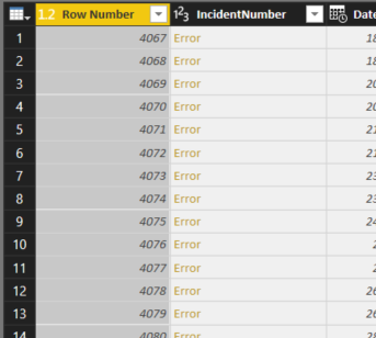 Cambio de formato del campo Incident Number