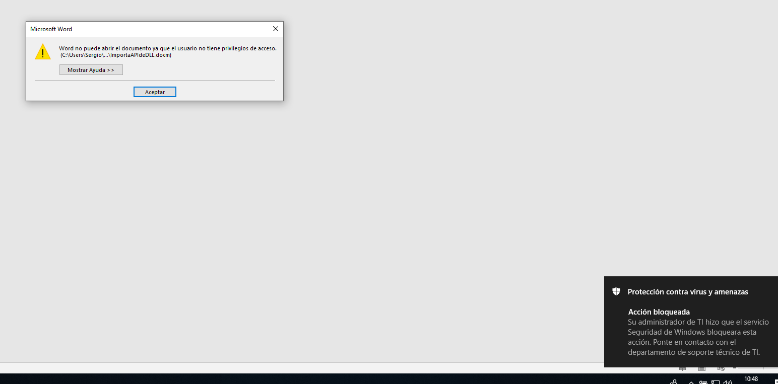 Acción bloqueada kernel imagen