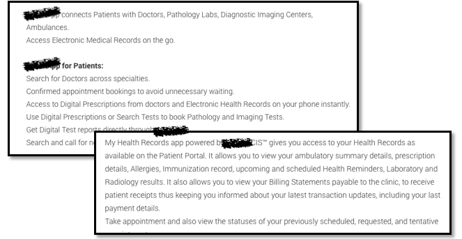 Descripciones de Aplicaciones EMR imagen