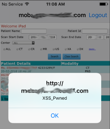 Vulnerabilidades de XSS que permite ataques a usuarios finales de la App imagen