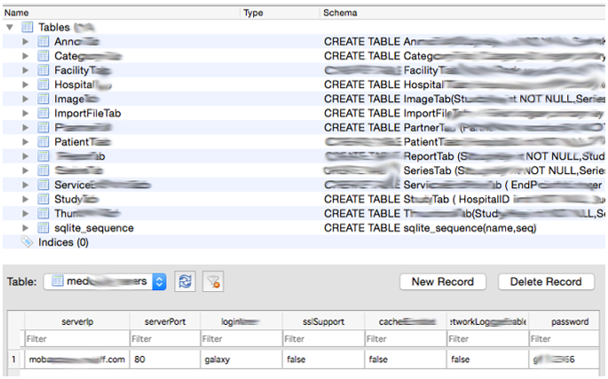 Bases de Datos SQLite con estructuras que almacenan contraseñas en texto plano imagen