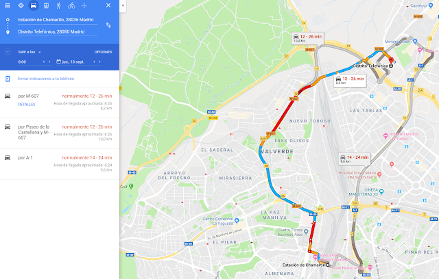  EstimaciÃ³n de la duraciÃ³n del trayecto usando Google Maps.