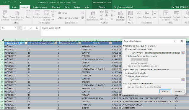 creating dynamic table