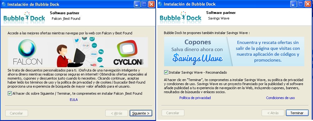 Curiosa secuencia de (des)instalación de un adware