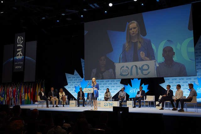 Florence Broderick giving a speech