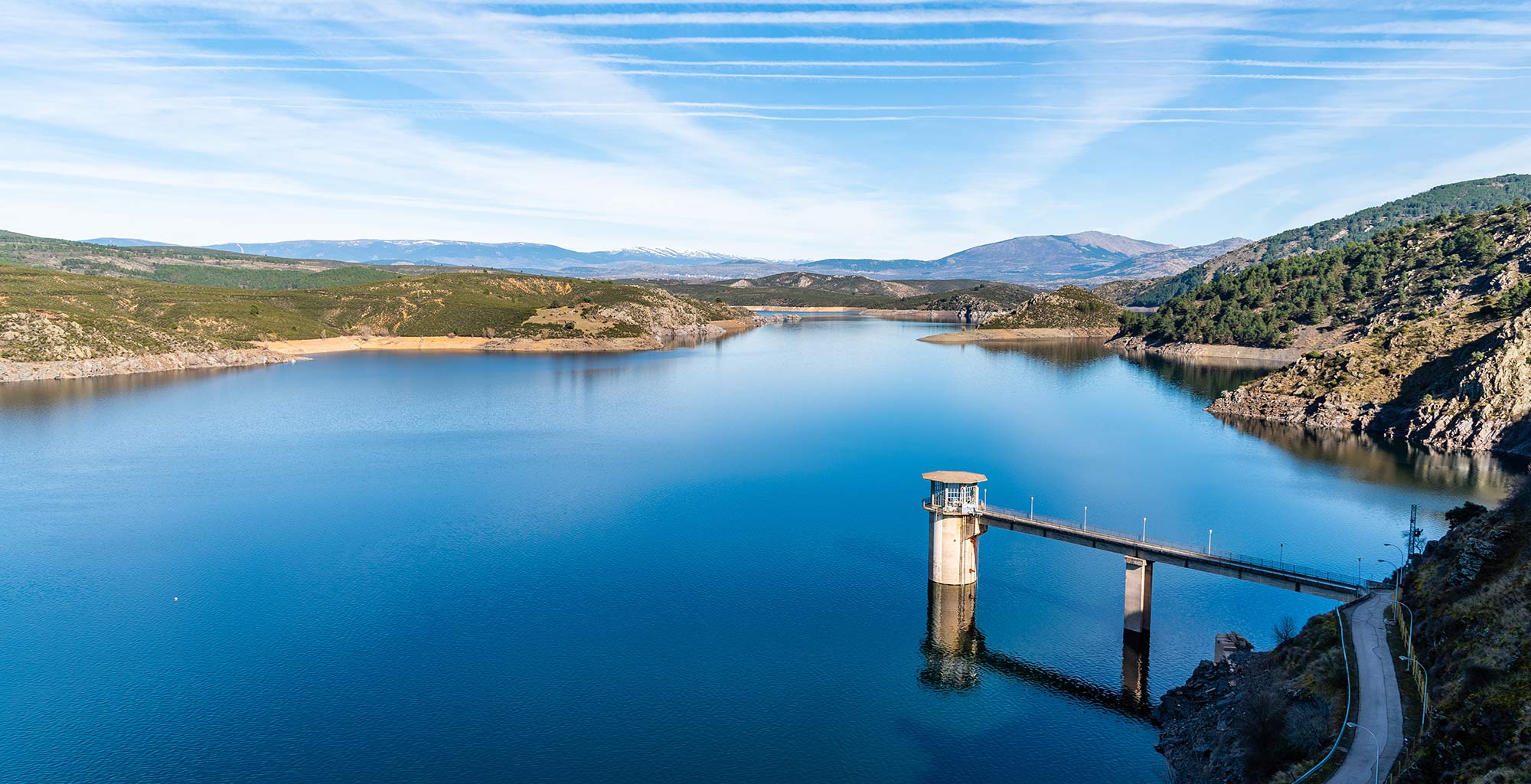panoramic image of a reservoir