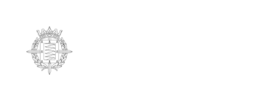 The Valladolid City Council logo in white on a blue background, featuring the official coat of arms and corporate typeface