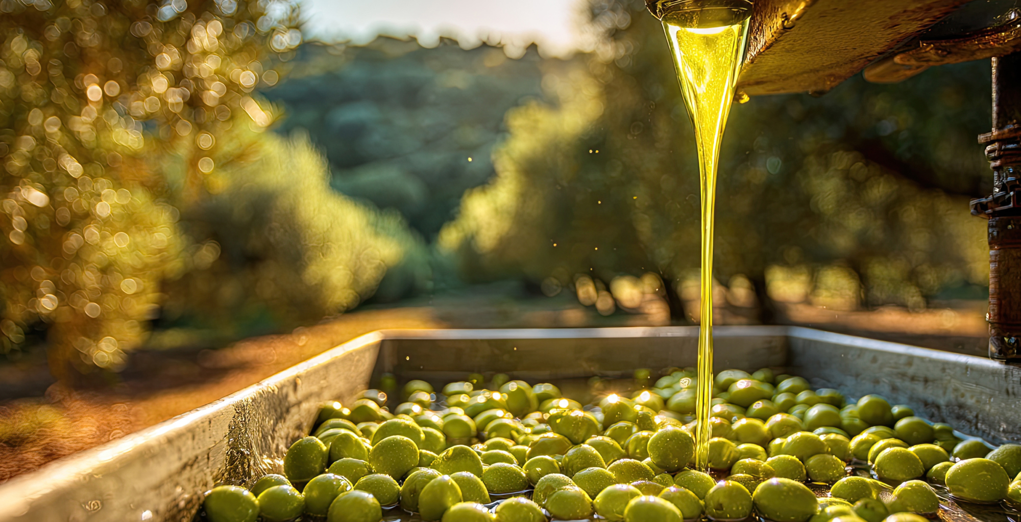 Imagen de Telefónica Tech donde se observa la extracción de aceite de oliva sobre aceitunas recién recolectadas